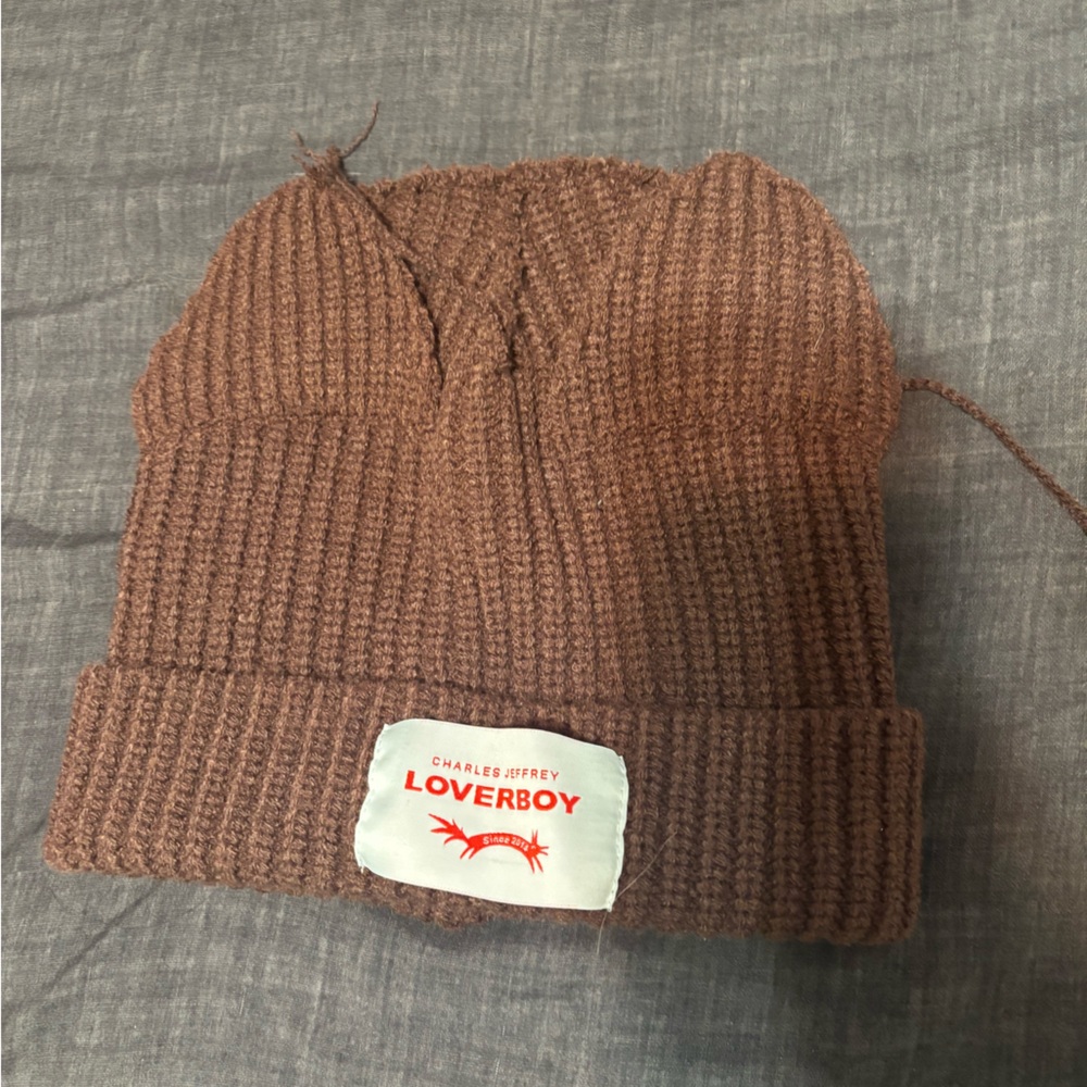 Brown Ribbed Beanie by Loverboy